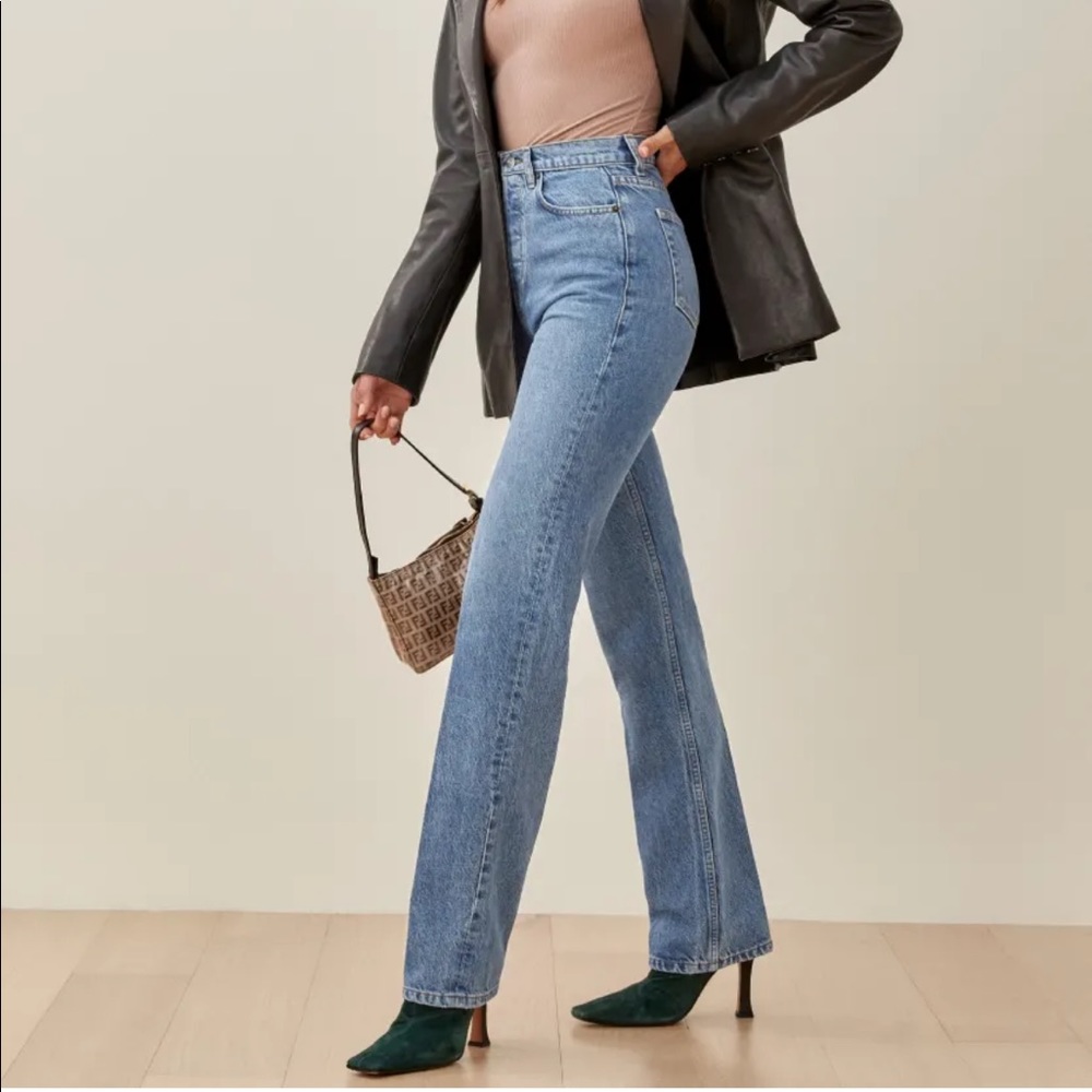 Reformation Cynthia High Rise Straight Long Jeans